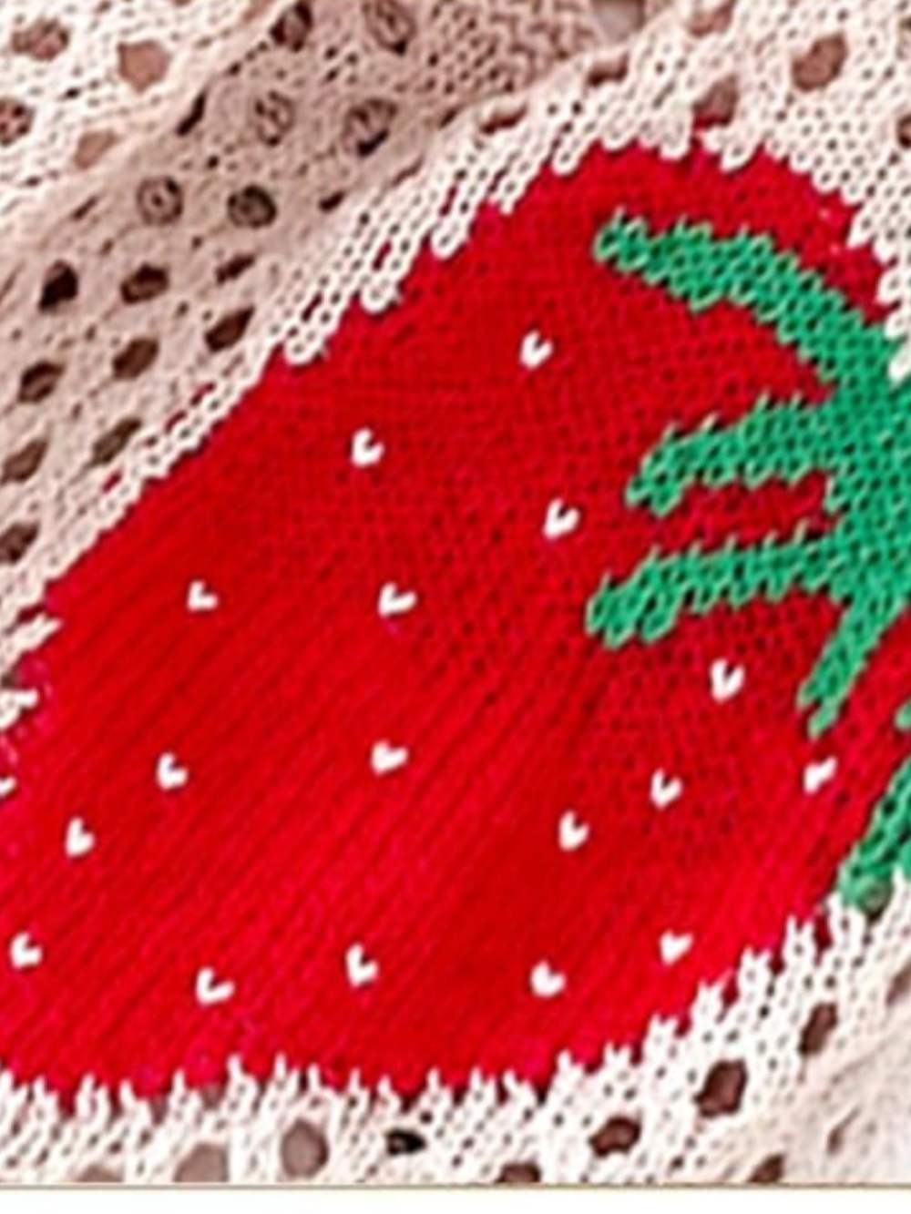 Strawberry, crochet shoulder tote bag NEW - Picture 3 of 8